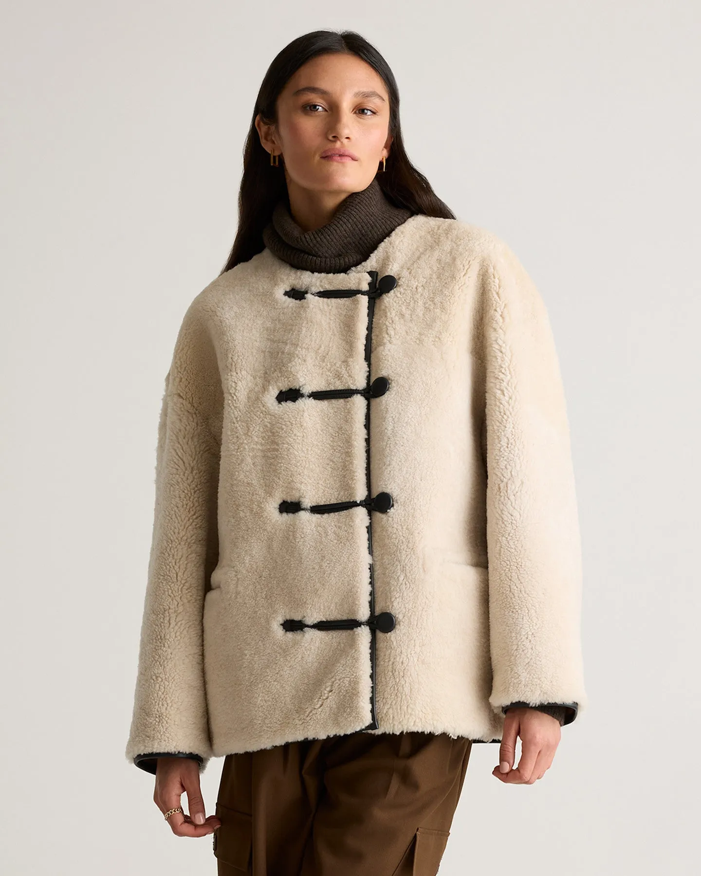 100% Shearling Duffle Jacket