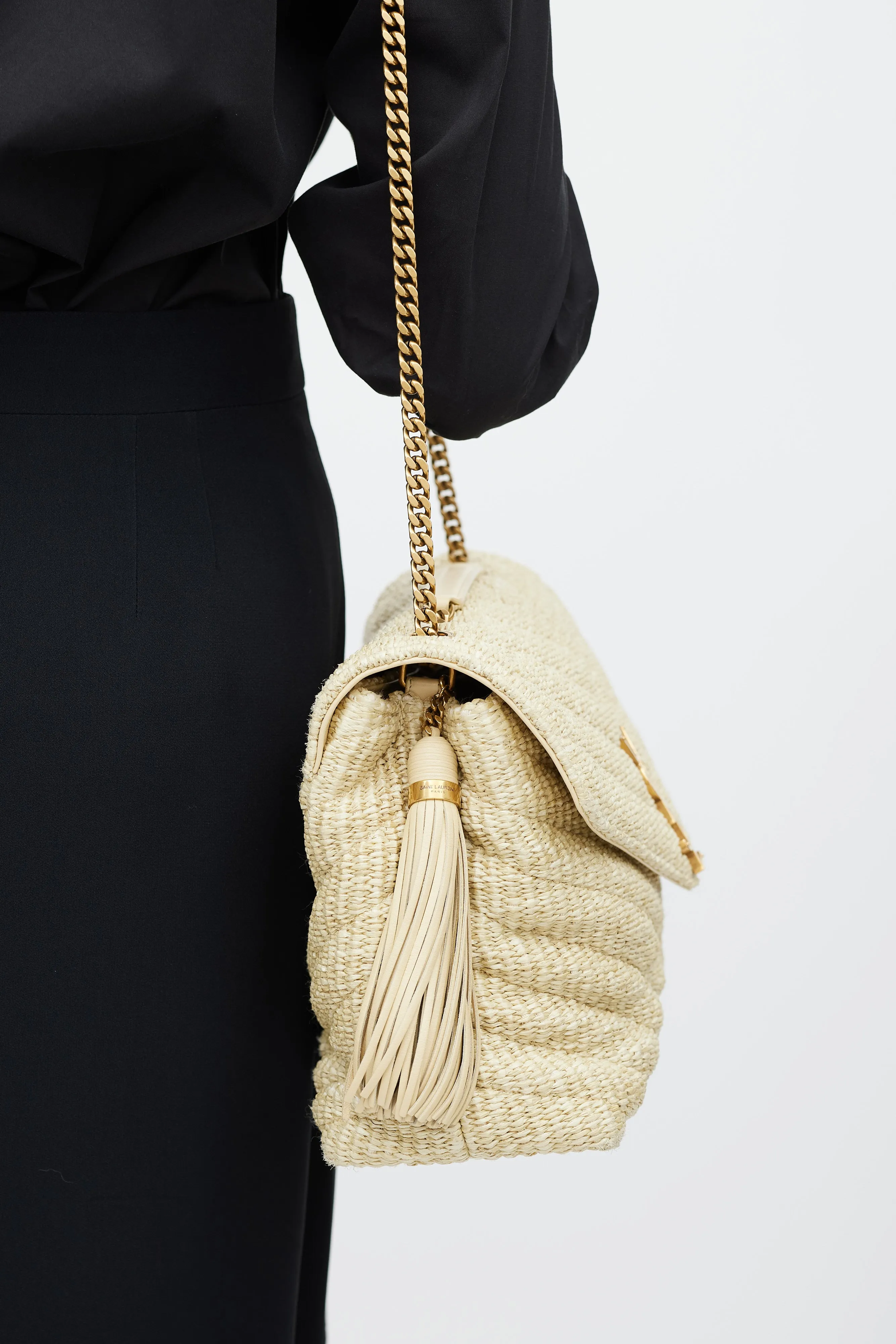 2017 Beige Raffia Loulou Bag