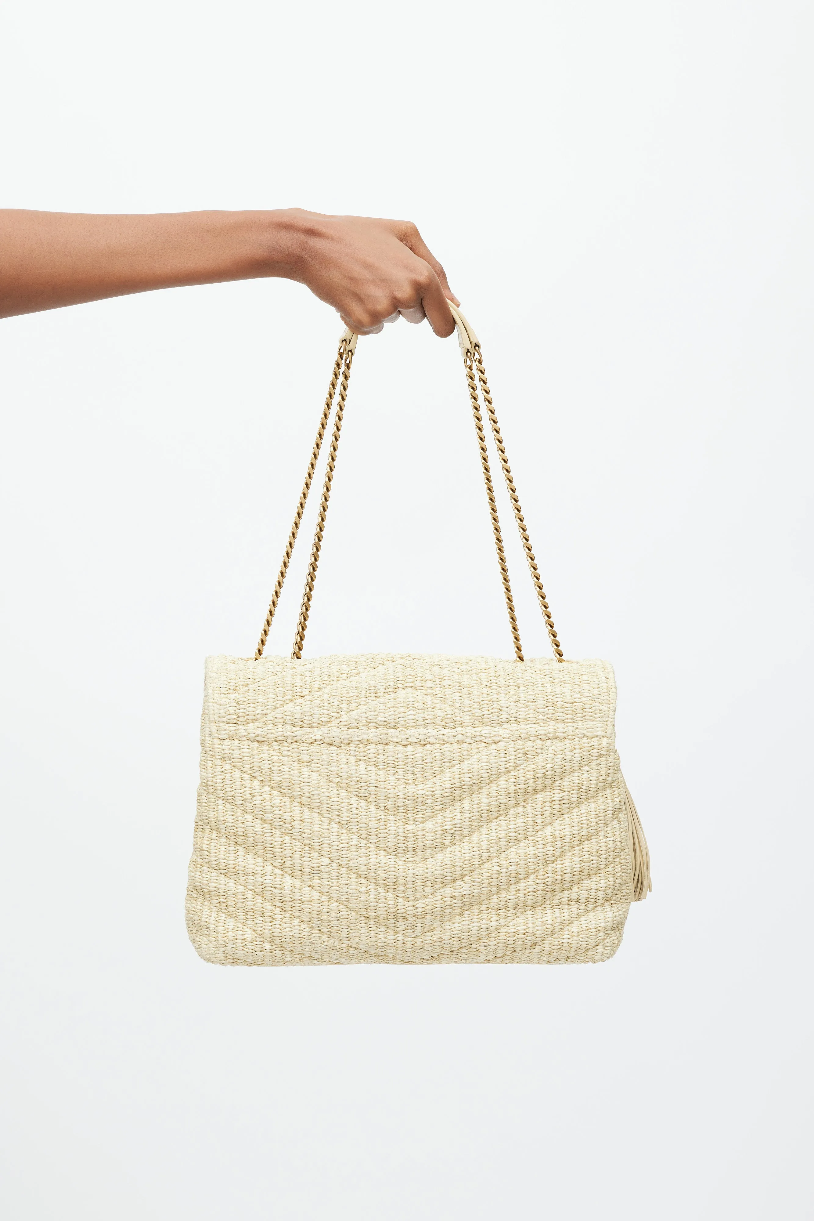 2017 Beige Raffia Loulou Bag