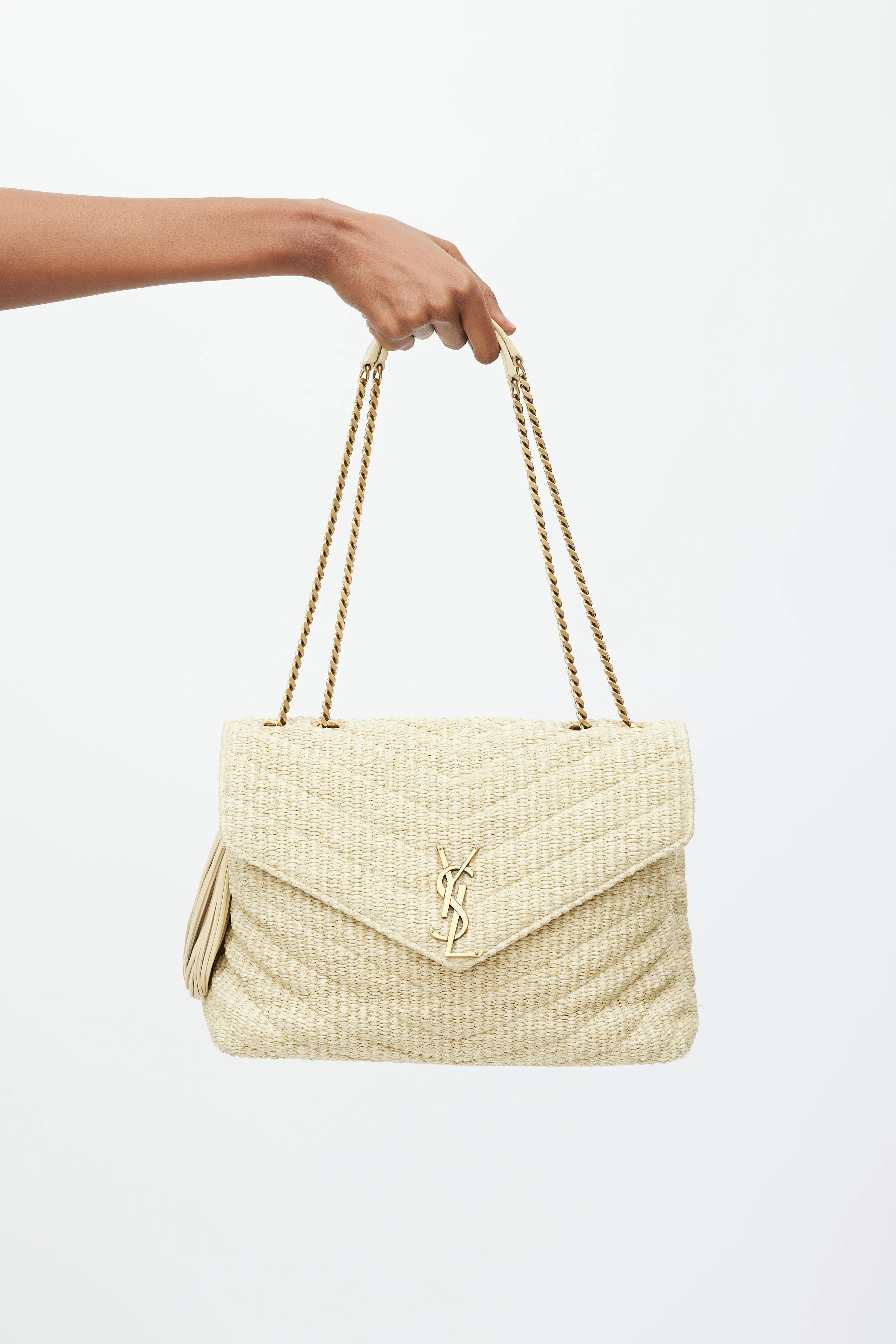 2017 Beige Raffia Loulou Bag