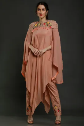 Asymmetrical Embroidered Kurta Set
