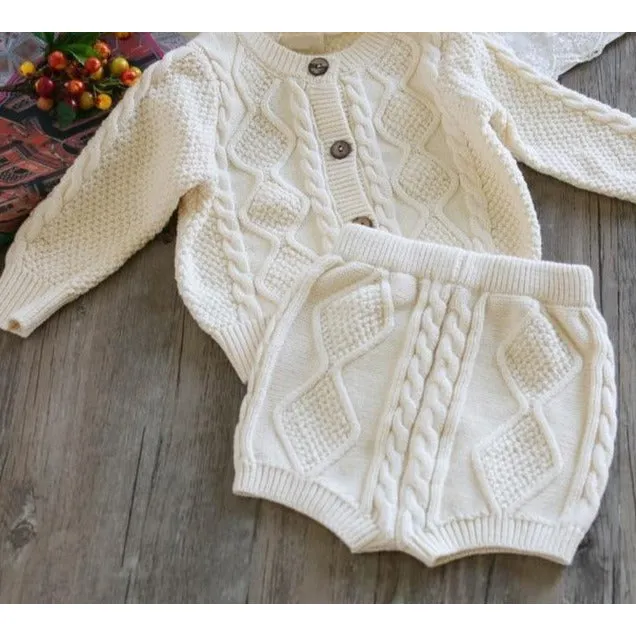 Baby Knit Cardigan   Shorts Suit