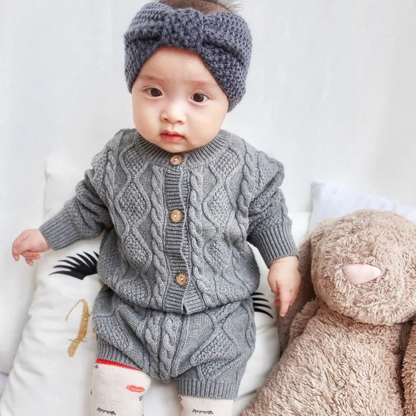 Baby Knit Cardigan   Shorts Suit