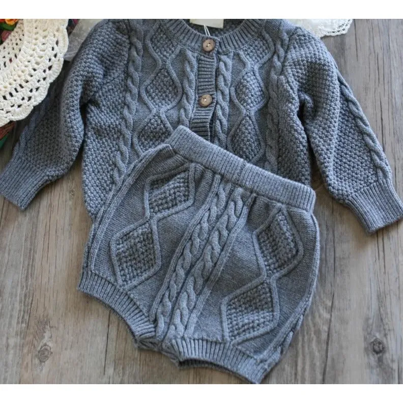 Baby Knit Cardigan   Shorts Suit
