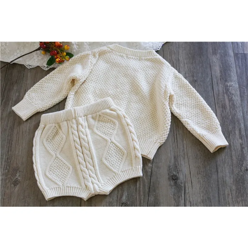 Baby Knit Cardigan   Shorts Suit