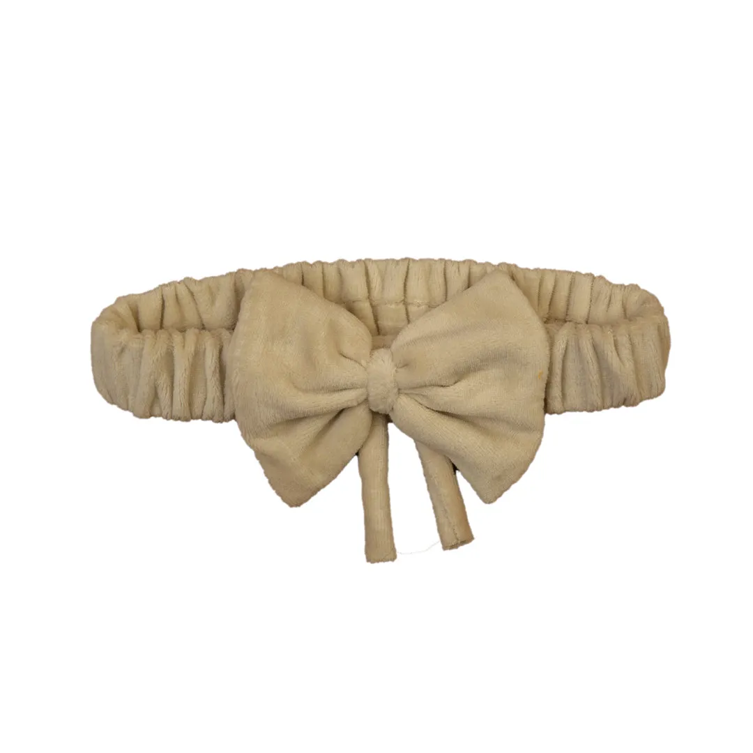 Beige Baby Onesie with Bow