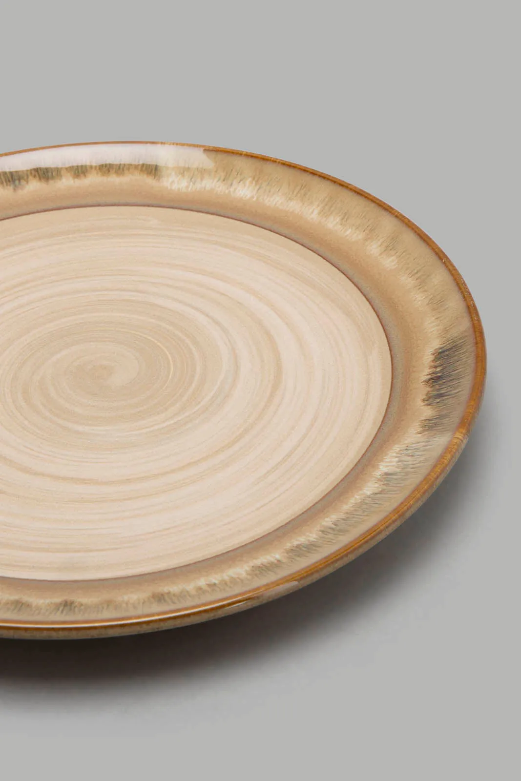 Beige Decal Dinner Plate