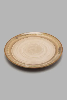 Beige Decal Dinner Plate
