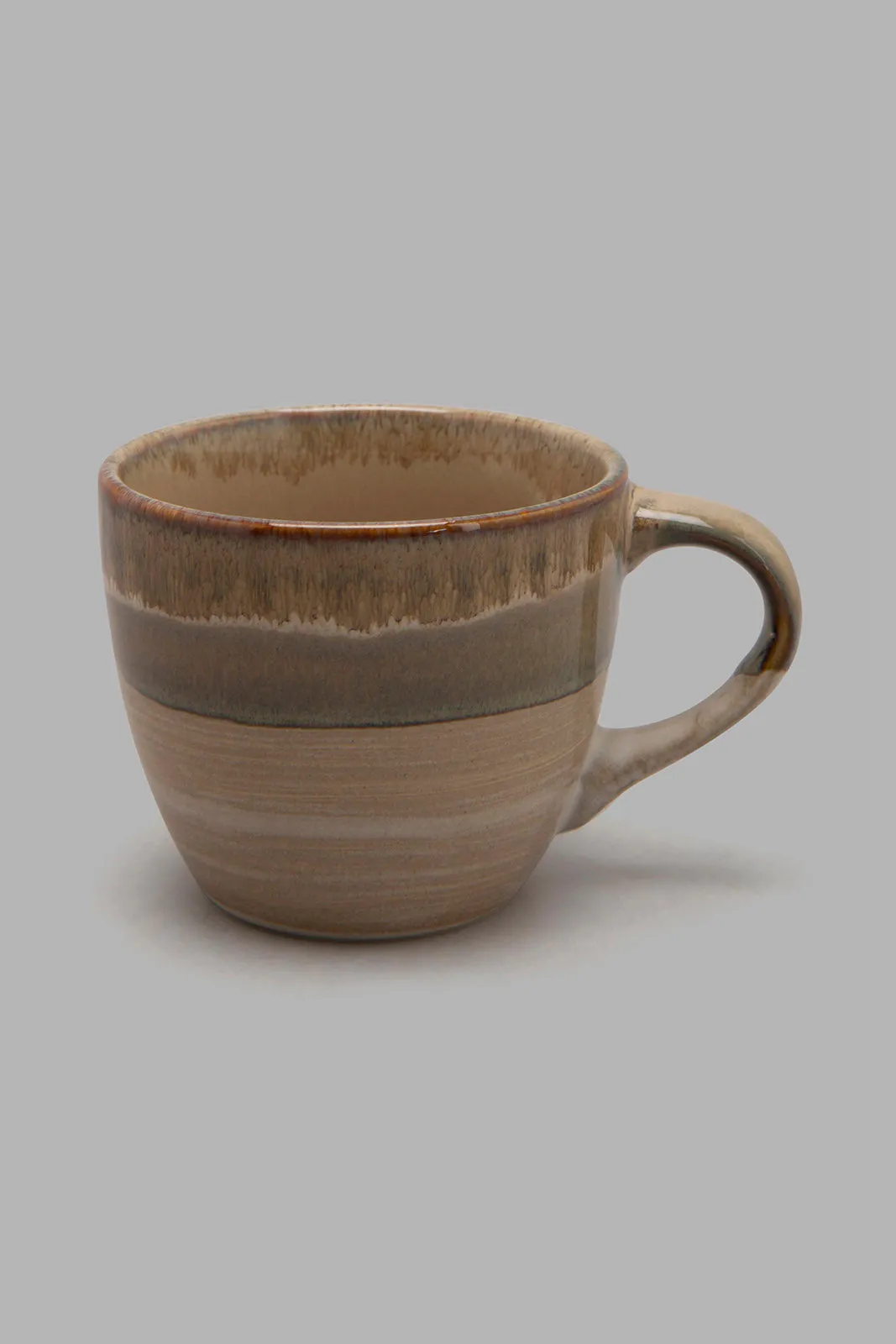Beige Decal Tea Cup And Saucer