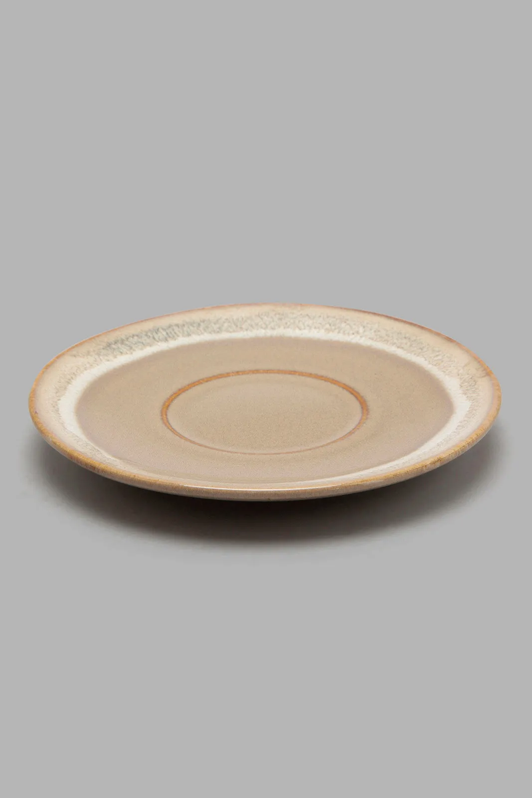 Beige Decal Tea Cup And Saucer