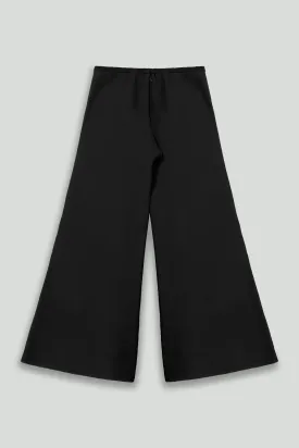 Black Microfiber Smart Gabardine Claude Flared Pant