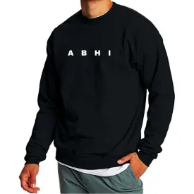 Black Oversized Sweatshirt Men With Full Sleeves Relaxed Fit - ABHI