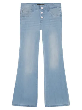 Blue Denim Stretch Denim Flared Pants (2-7)