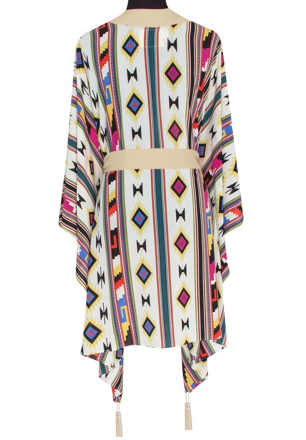 Boho - Pink Navajo Kimono (Beige)