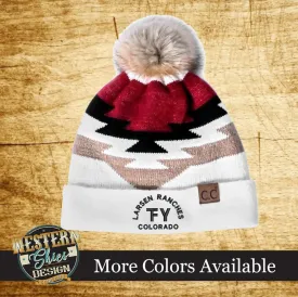 CC Beanie Aztec Pom Knit Cap