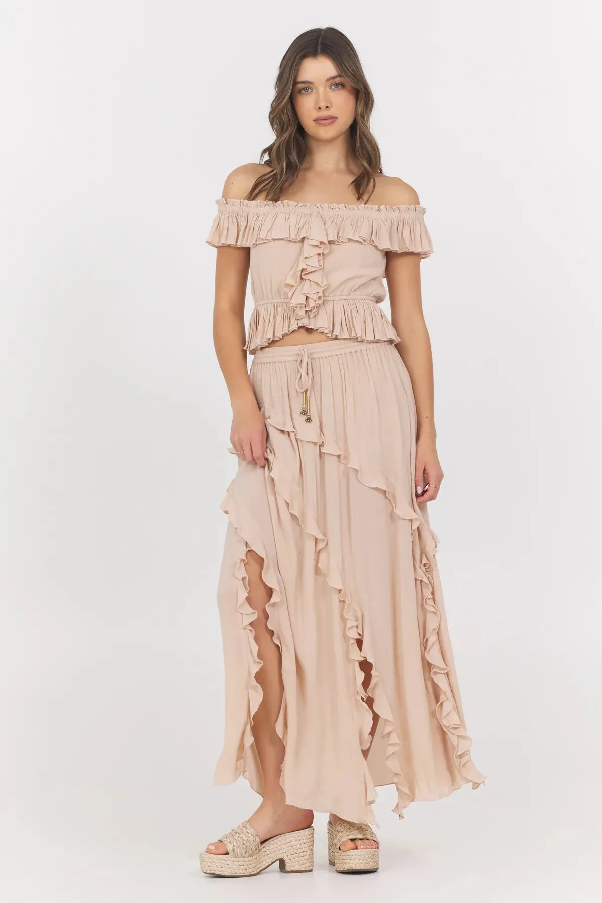 Champagne Toast ruffle skirt