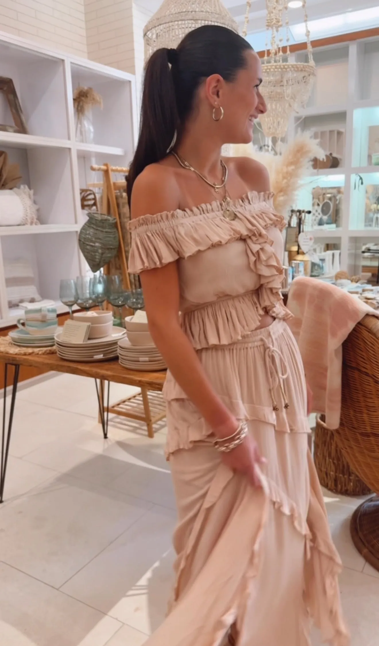 Champagne Toast ruffle skirt