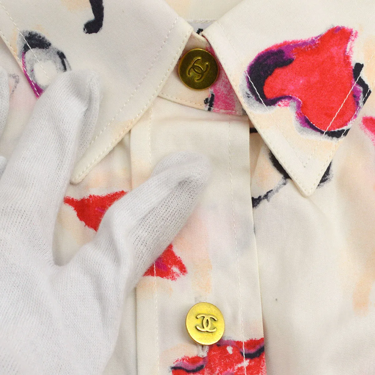 Chanel 1995 Spring graphic-print shirt and shorts set #40 #38