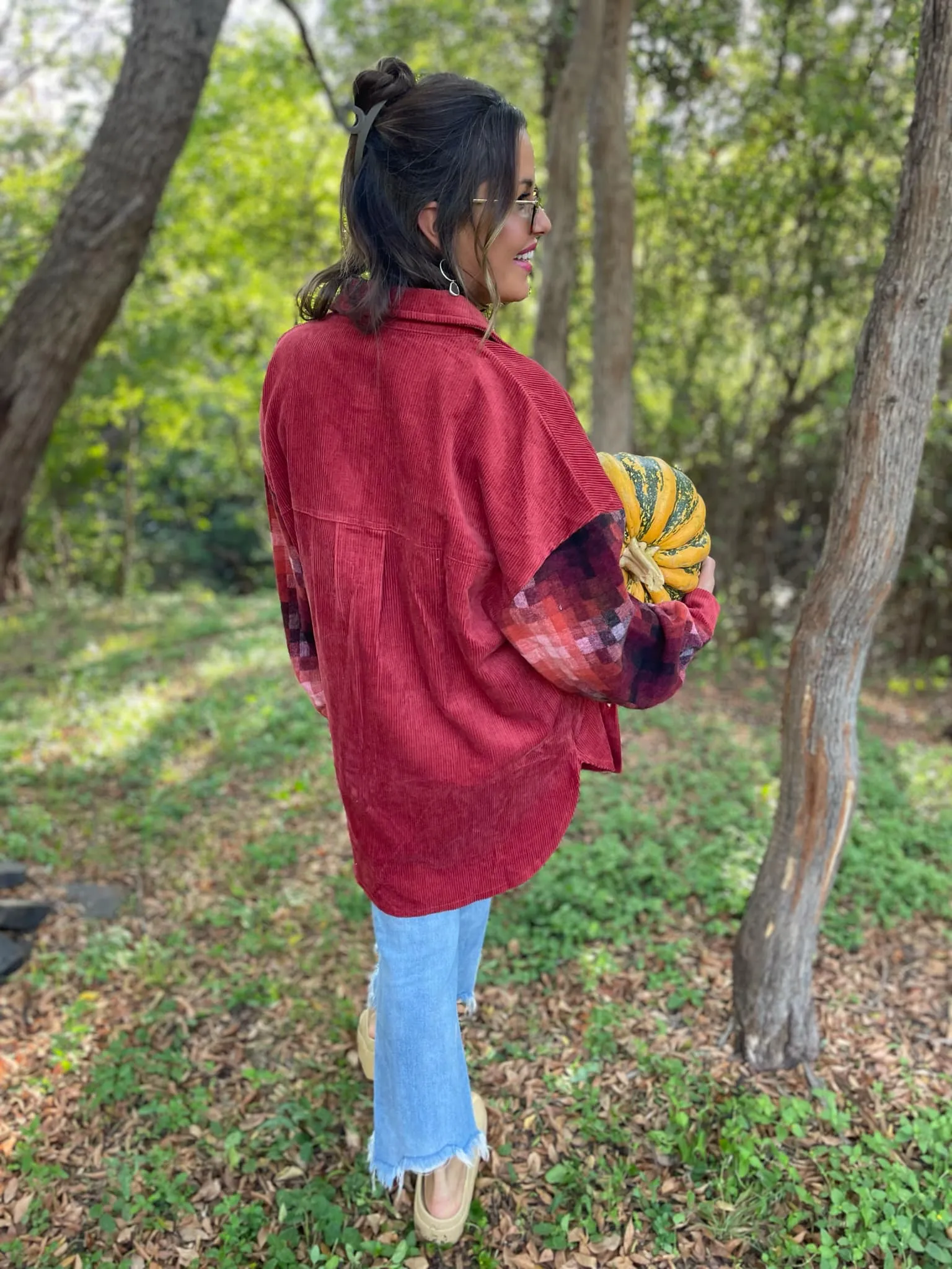Corduroy Checkered Shacket