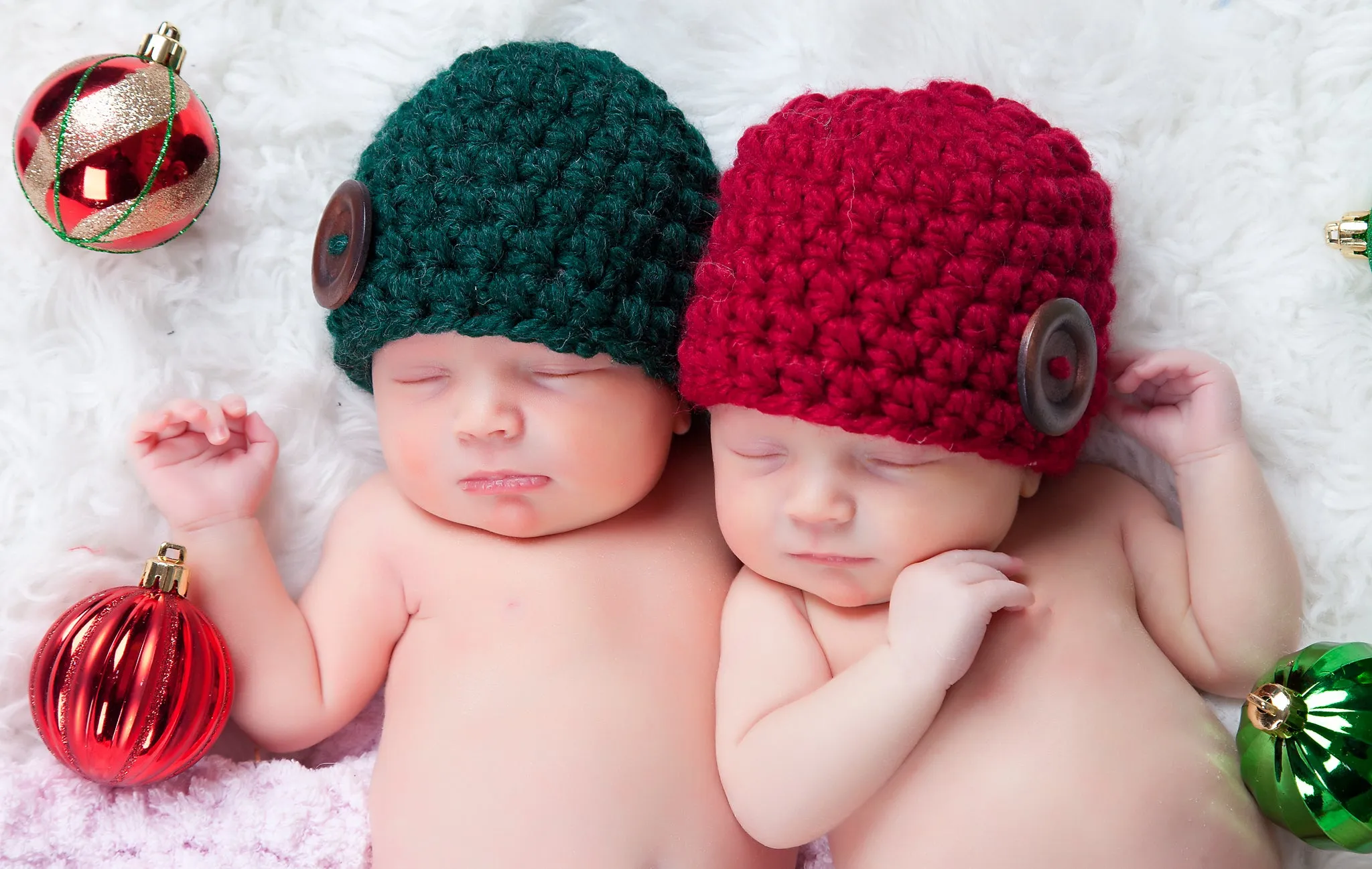 Cranberry red button beanie baby hat