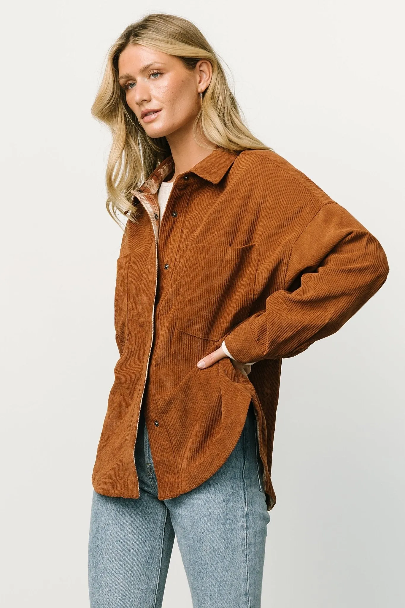 Davis Corduroy Shacket | Spice