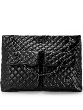 Diana Quilted Vegan Leather Weekender Tote Bag