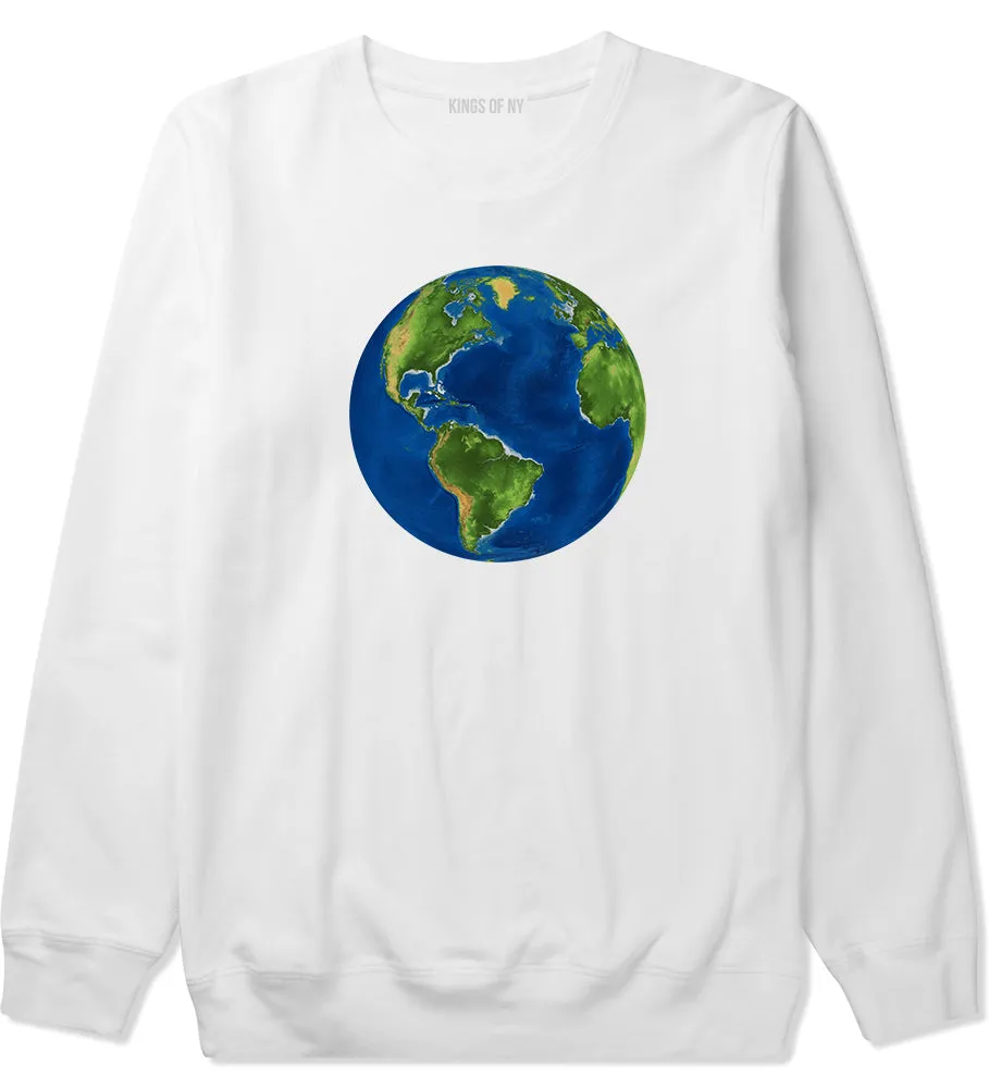Earth Globe Mens Crewneck Sweatshirt