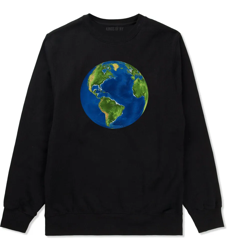 Earth Globe Mens Crewneck Sweatshirt