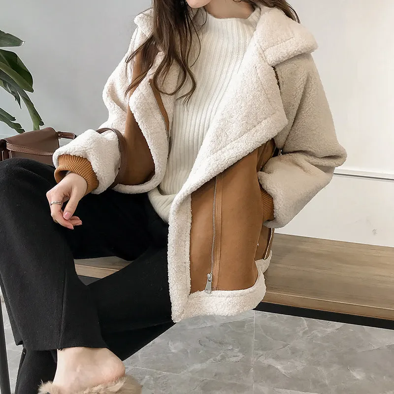 Erin  | Stylish Faux Shearling Zip-Up Jacket