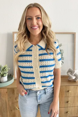 Eyelet Button Down Sweater