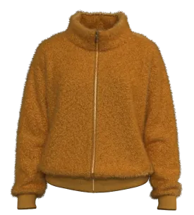 Faux Shearling Fleece Jacket - GOLDEN GLOW
