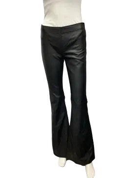 Free People Flared Pant Faux Leather Black Size: 26