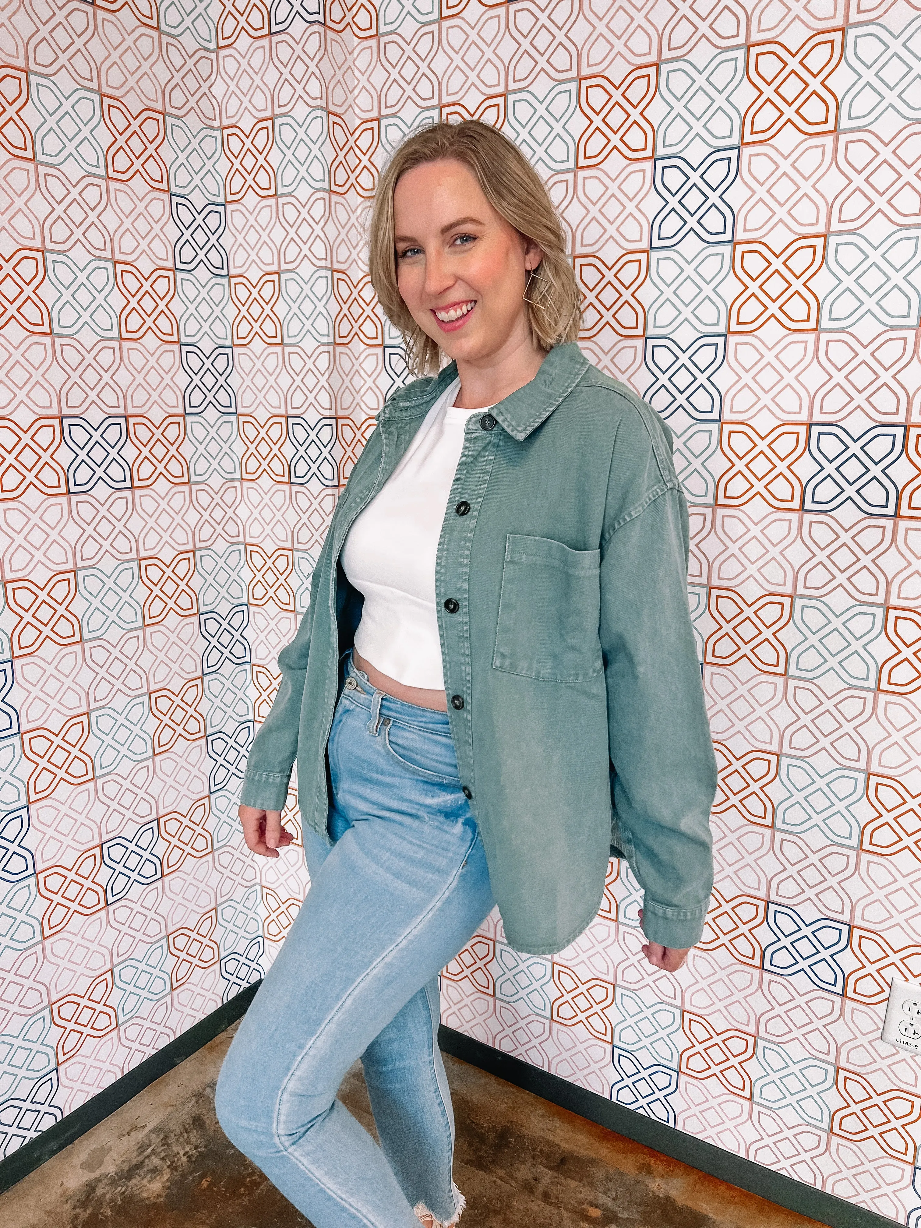 If I Was a Cowboy Shacket in Teal