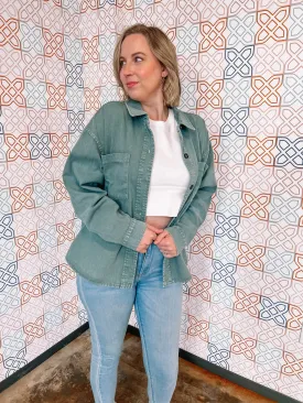 If I Was a Cowboy Shacket in Teal