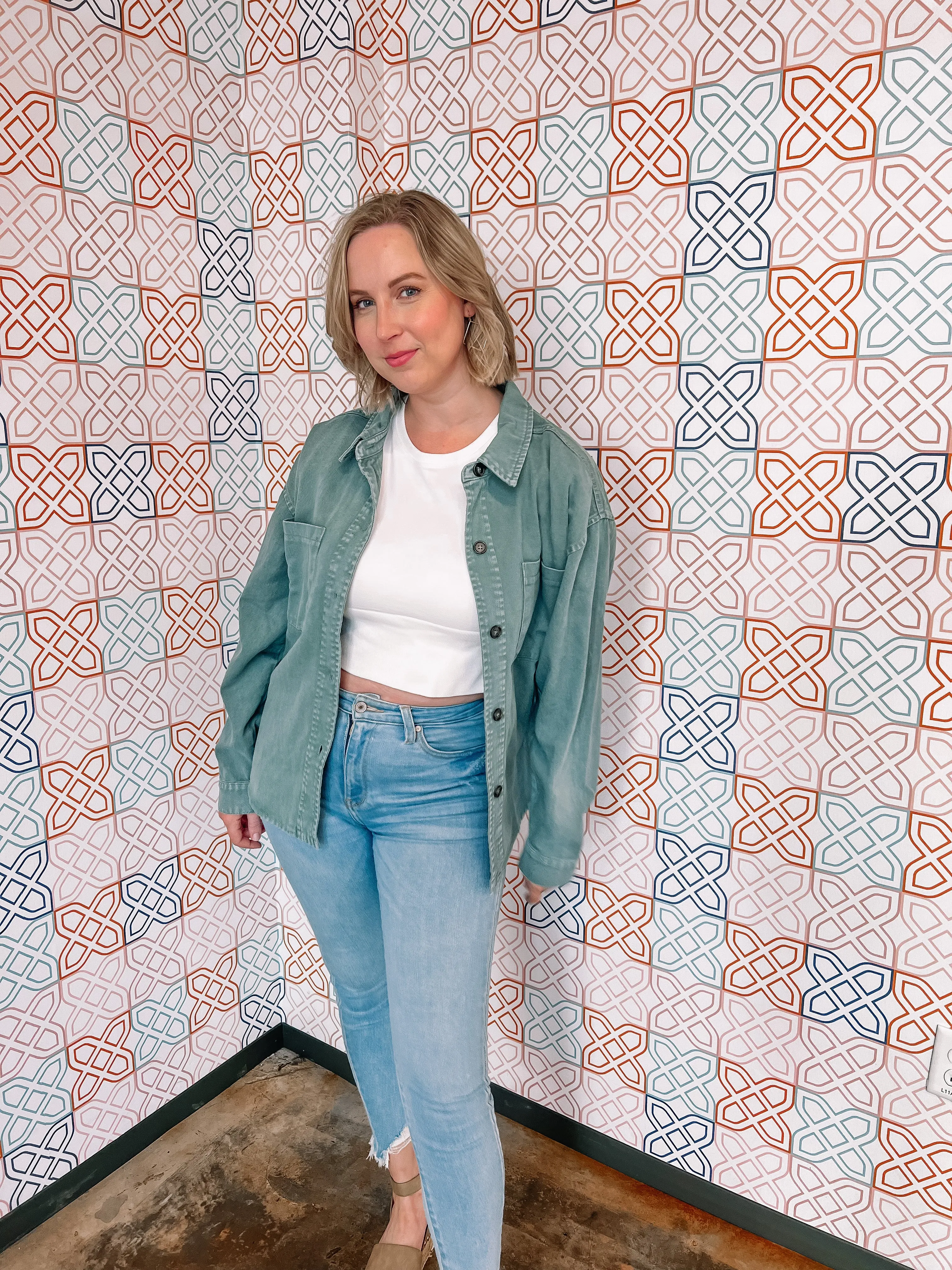 If I Was a Cowboy Shacket in Teal