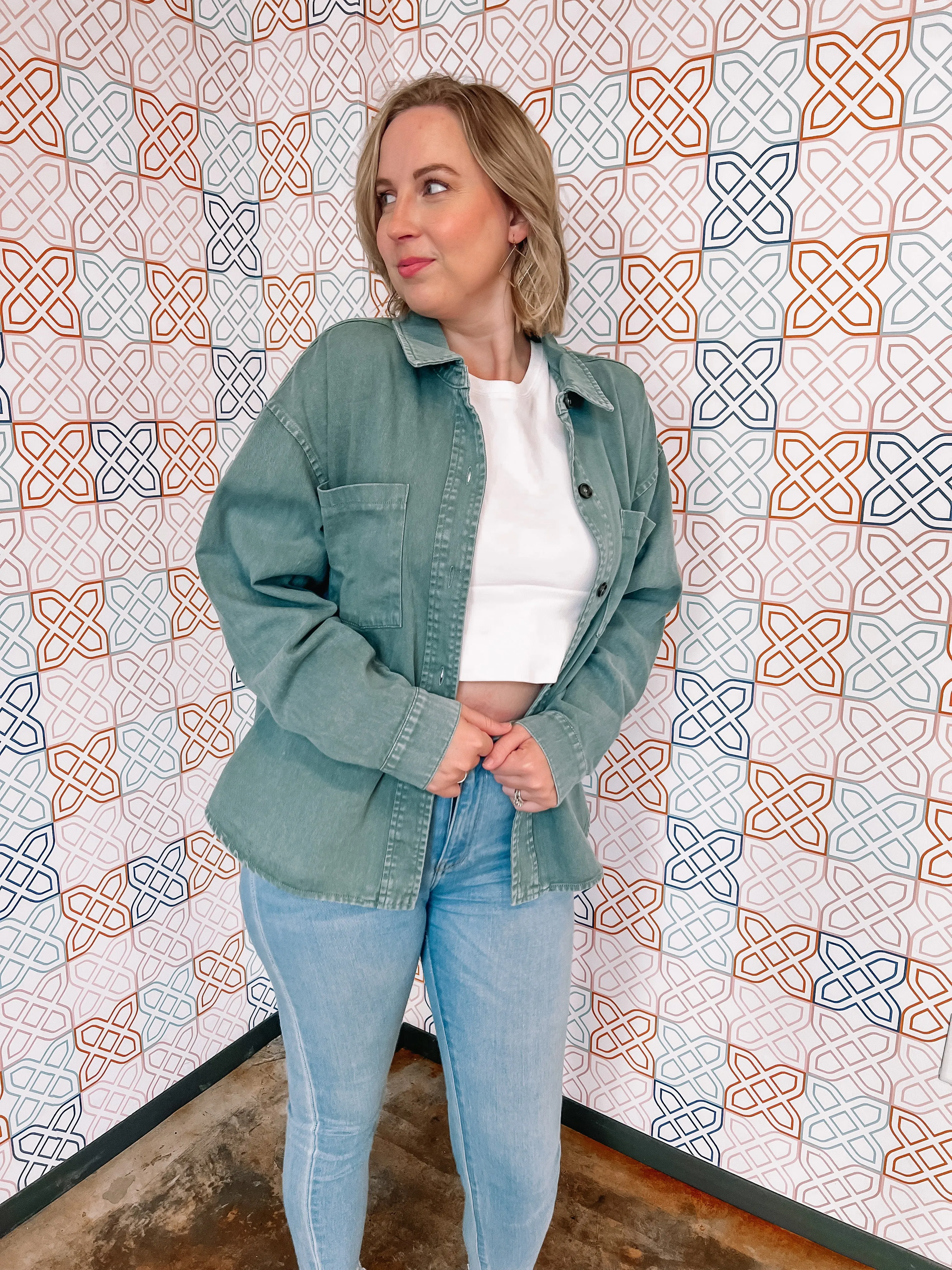 If I Was a Cowboy Shacket in Teal