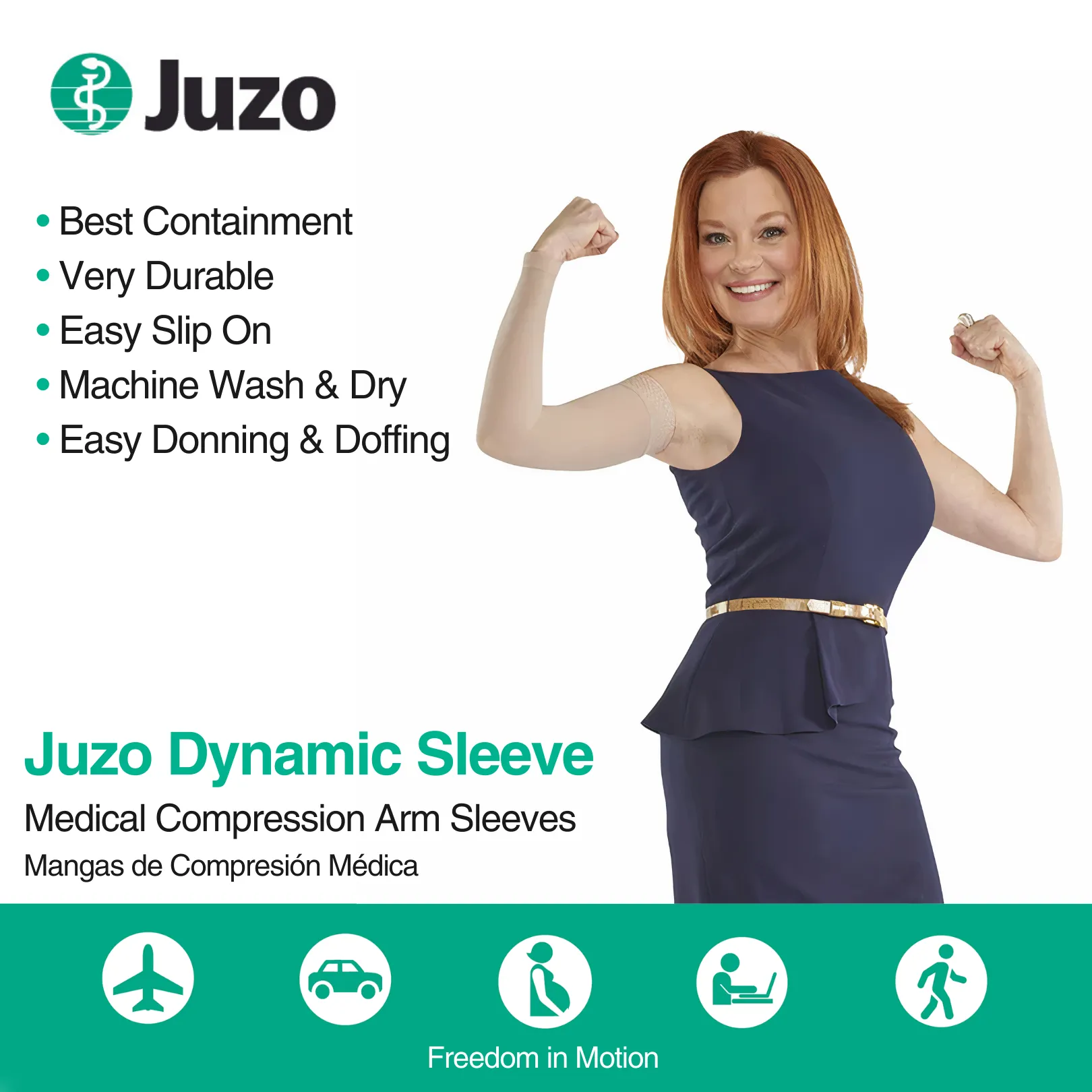 Juzo Dynamic Compression Arm Sleeve 20-30 mmHg, Beige