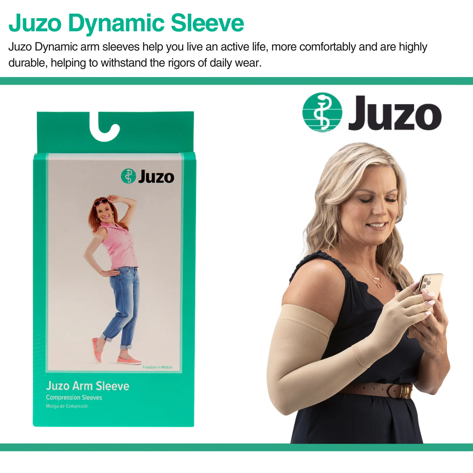 Juzo Dynamic Compression Arm Sleeve 20-30 mmHg, Beige