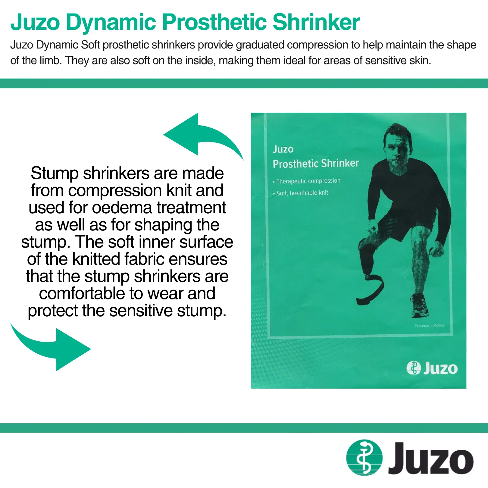 Juzo Dynamic Prosthetic Shrinker, Above Knee, Hip Attachment, 30-40 mmHg, Beige