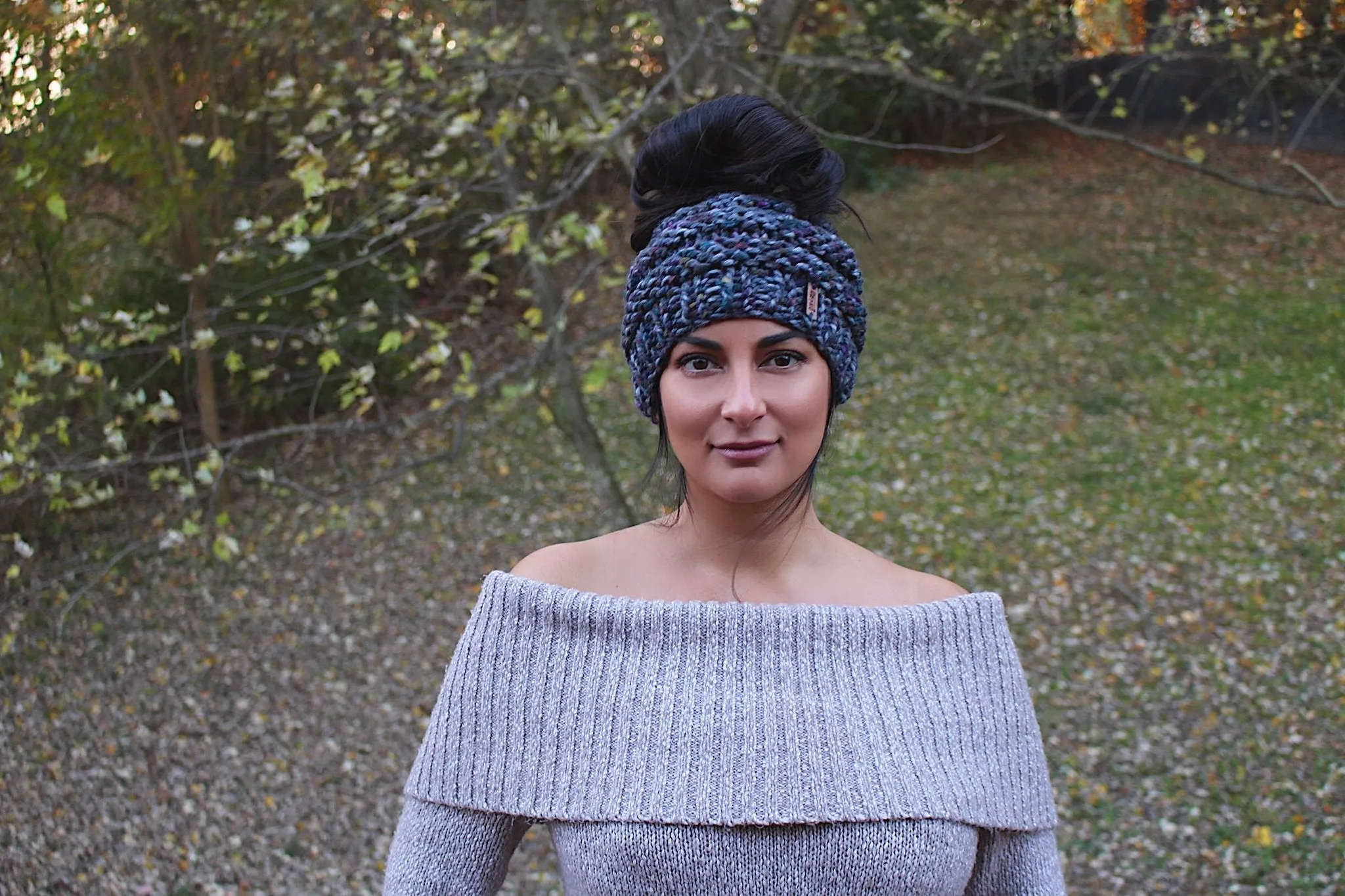 Knitting Pattern Adult Messy Bun Hat
