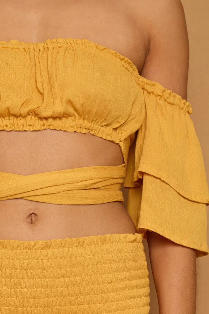 Lily Fields Crop Top Mustard