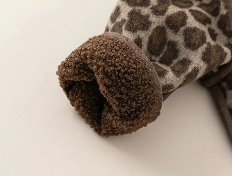 Little Leopard Winter Plush Hooded Jacket