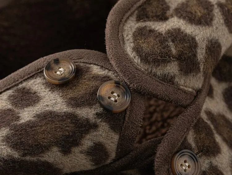 Little Leopard Winter Plush Hooded Jacket