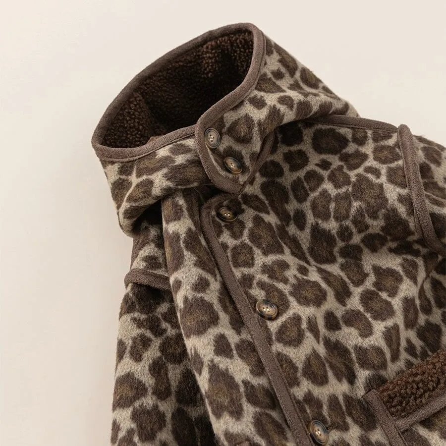 Little Leopard Winter Plush Hooded Jacket