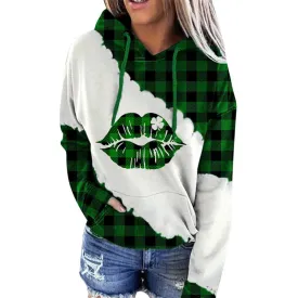Lynette Women’s Plaid Print Hooded Sweatshirt