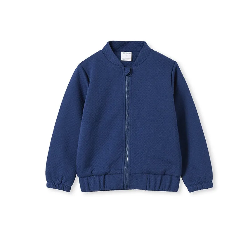 Milky Quilted Bomber - Imperial Blue