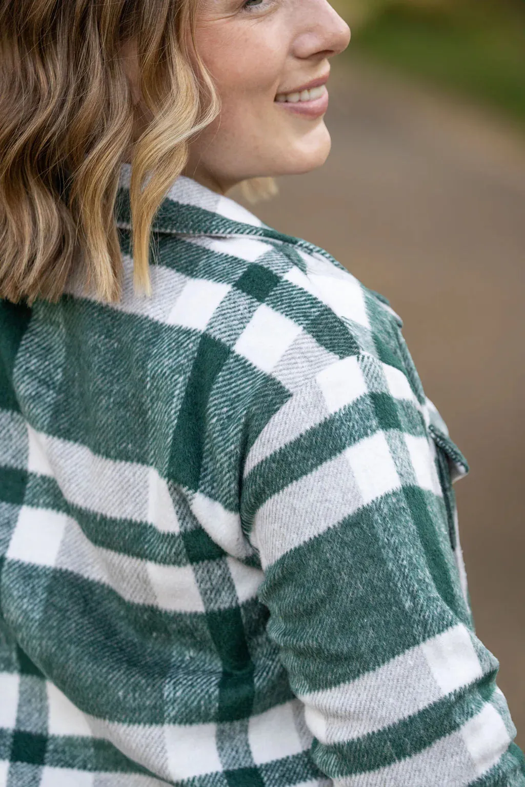 Norah Plaid Shacket (Green & Grey Mix)