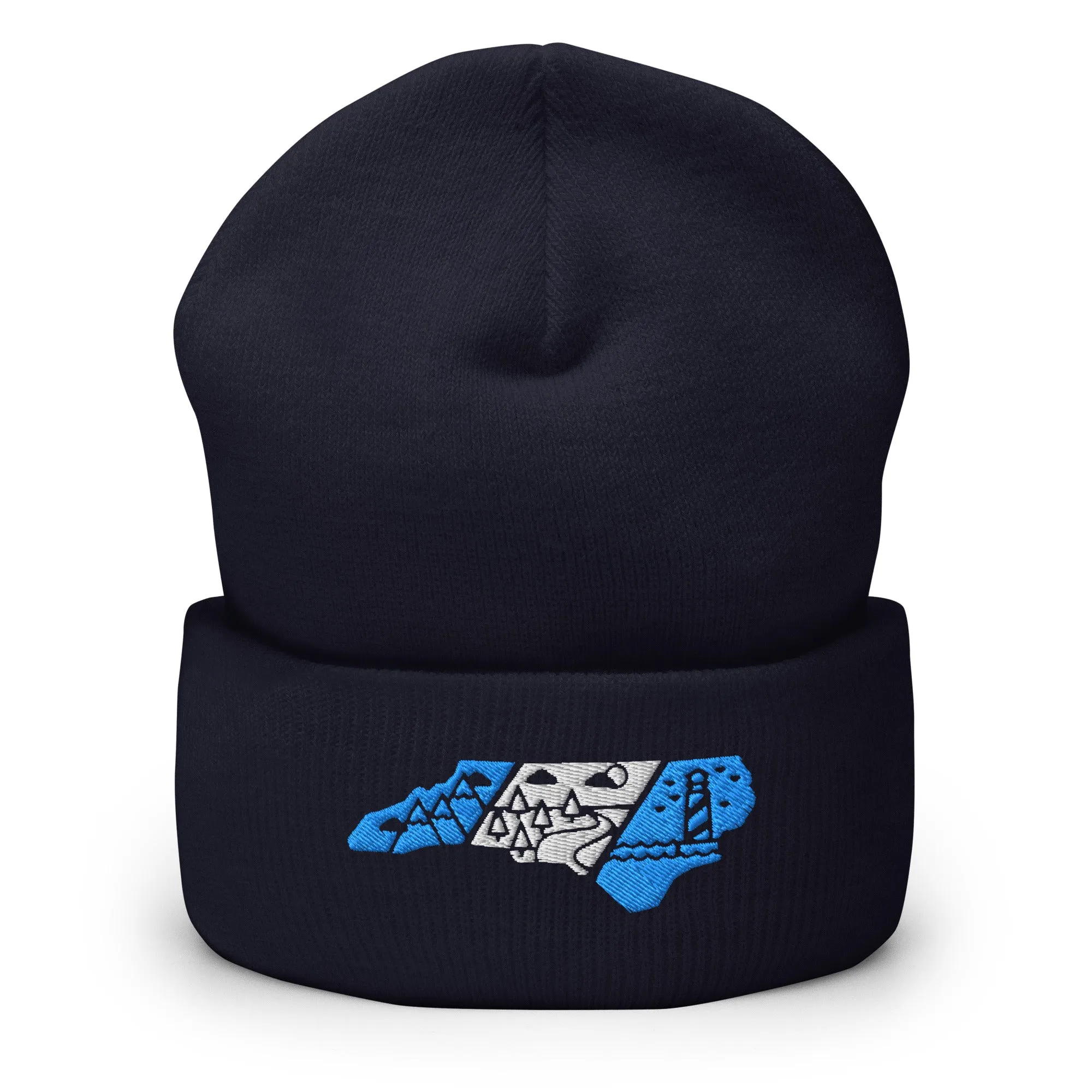 North Carolina 3 Regions Carolina Blue & White Cuffed Beanie