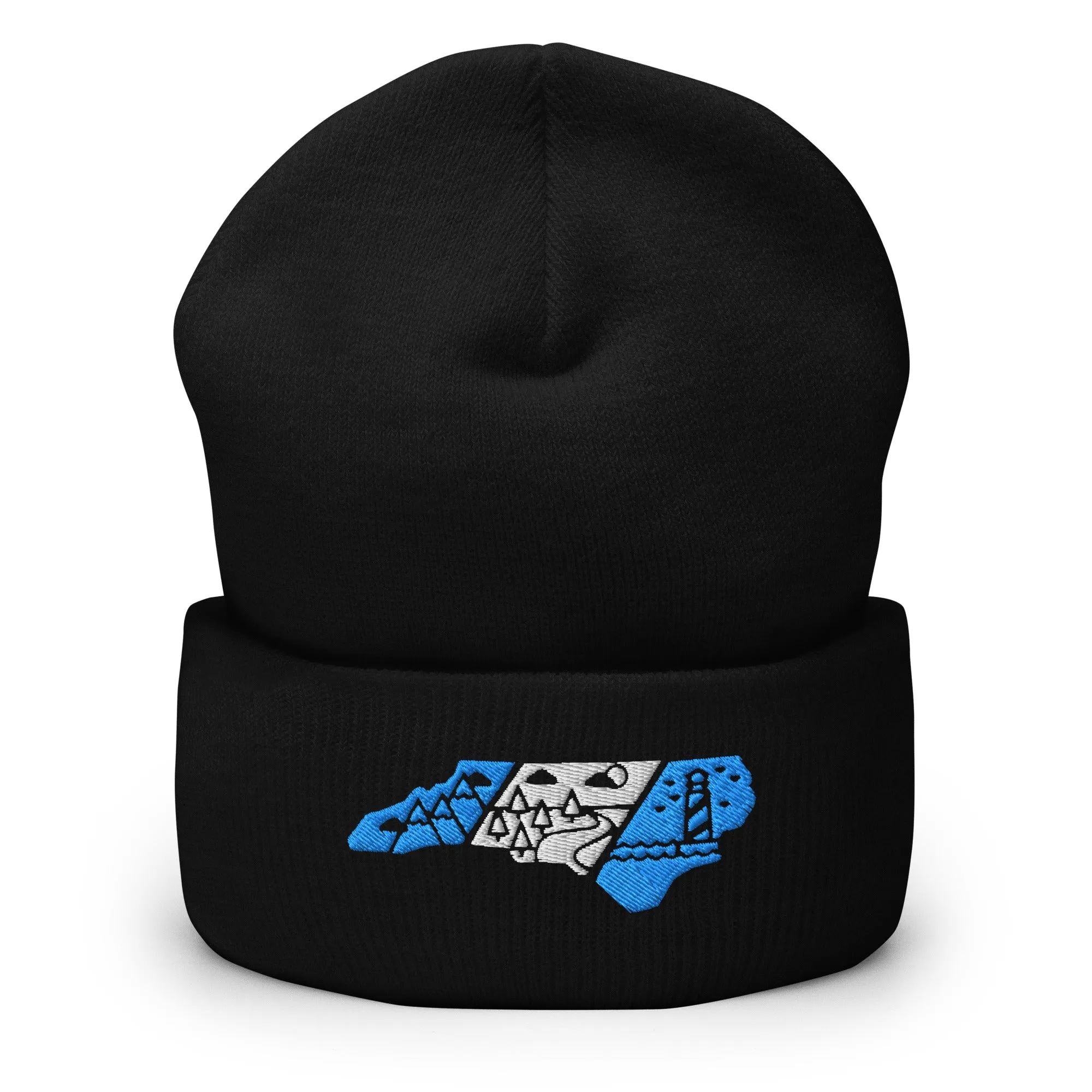 North Carolina 3 Regions Carolina Blue & White Cuffed Beanie