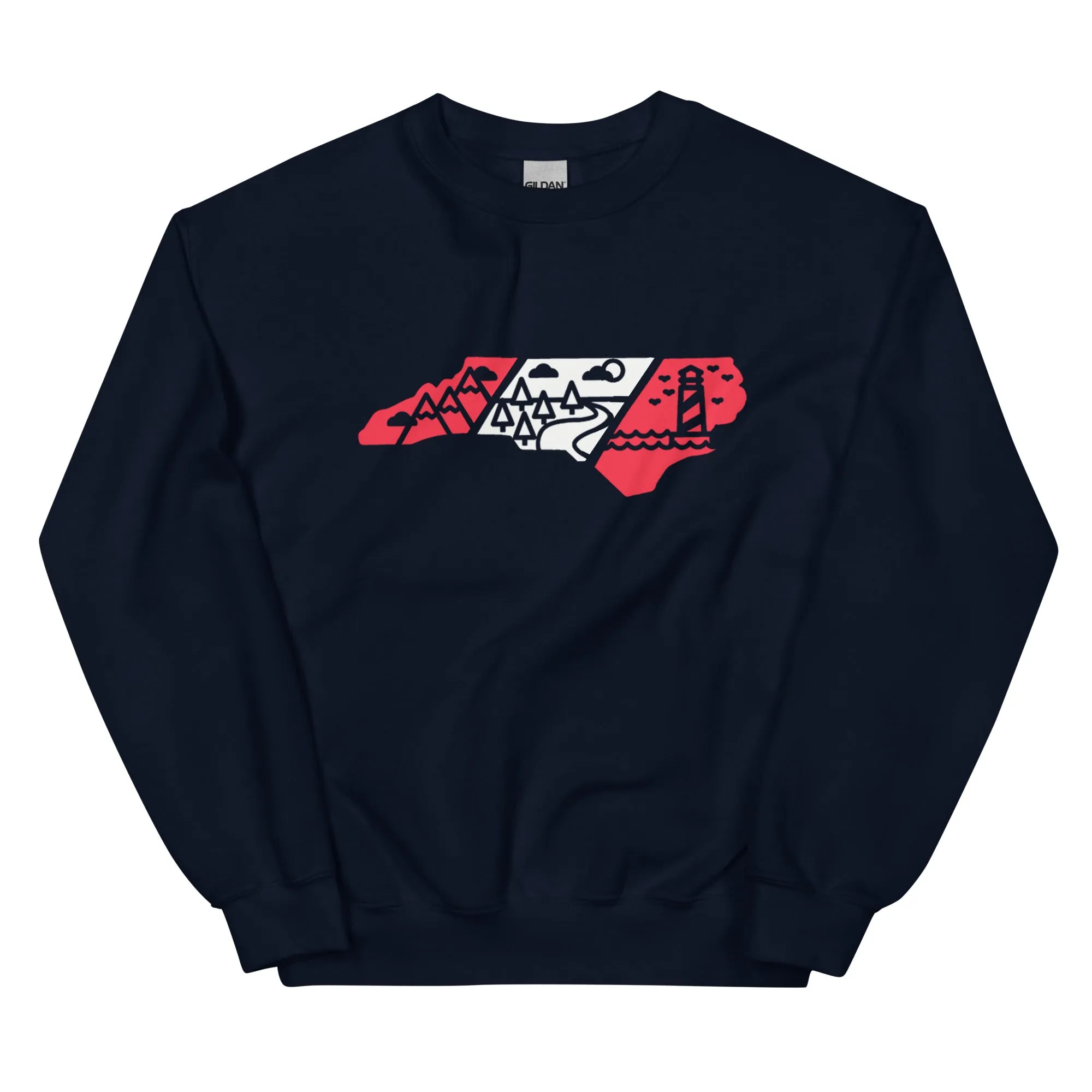 North Carolina 3 Regions Red & White Unisex Sweatshirt